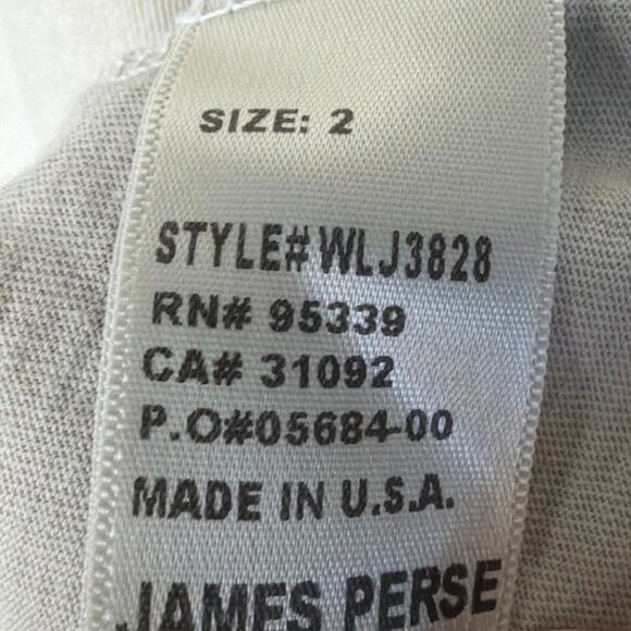 Standard James Perse Tee Relaxed Fit V-Neck Long Sleeve Beige Designer Basic M - Picture 8 of 9